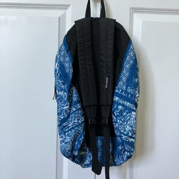 JanSport Backpack Superbreak Midnight Sky Flower Hawaiian Stripe Blue - Picture 3 of 15